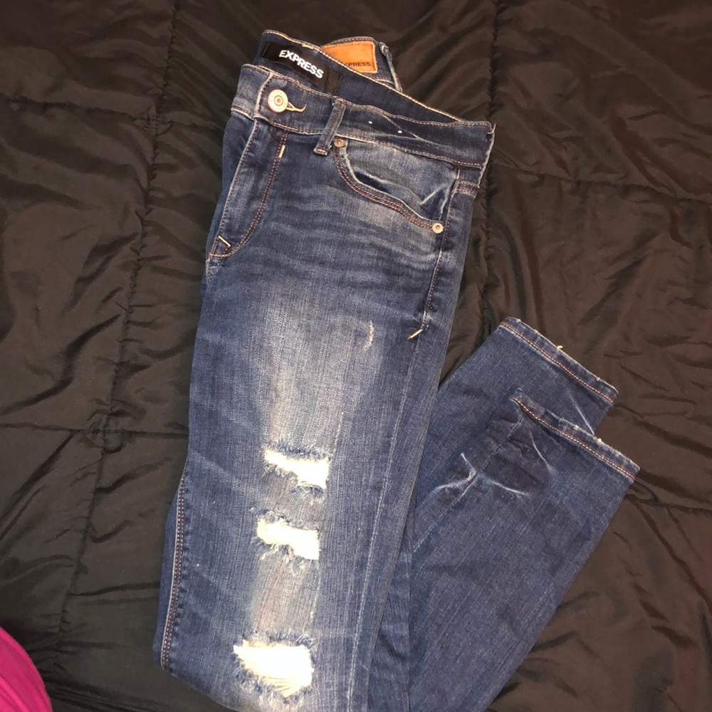 Express distressed jeans.